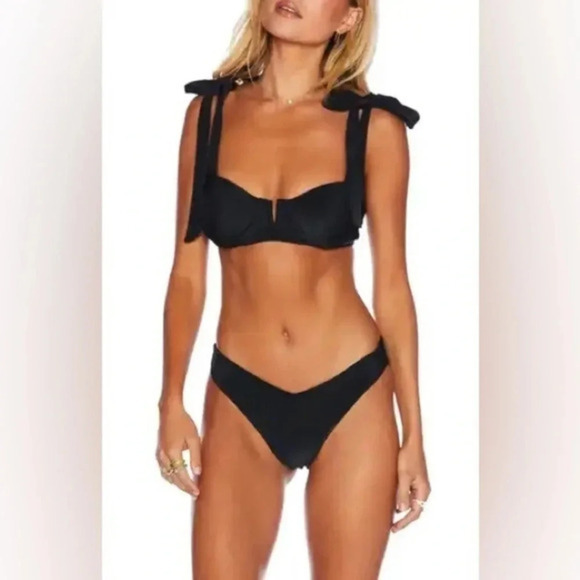 NEW Beach Riot Bikini Black Set Small B2098 - Picture 1 of 4